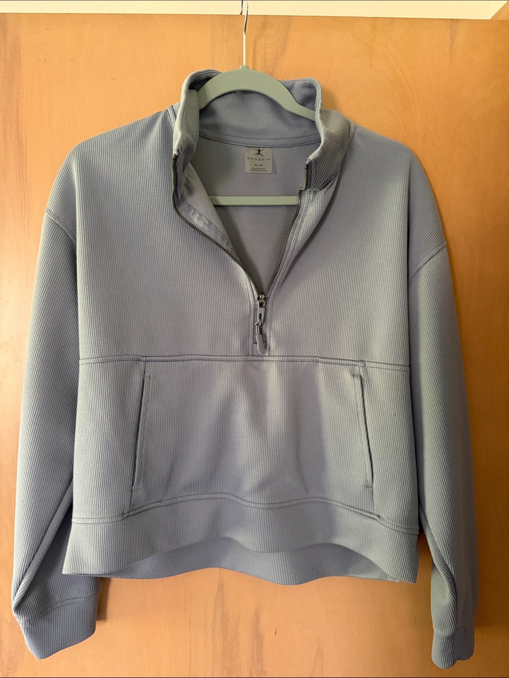 Cropped Danskin Quarter-Zip Pullover